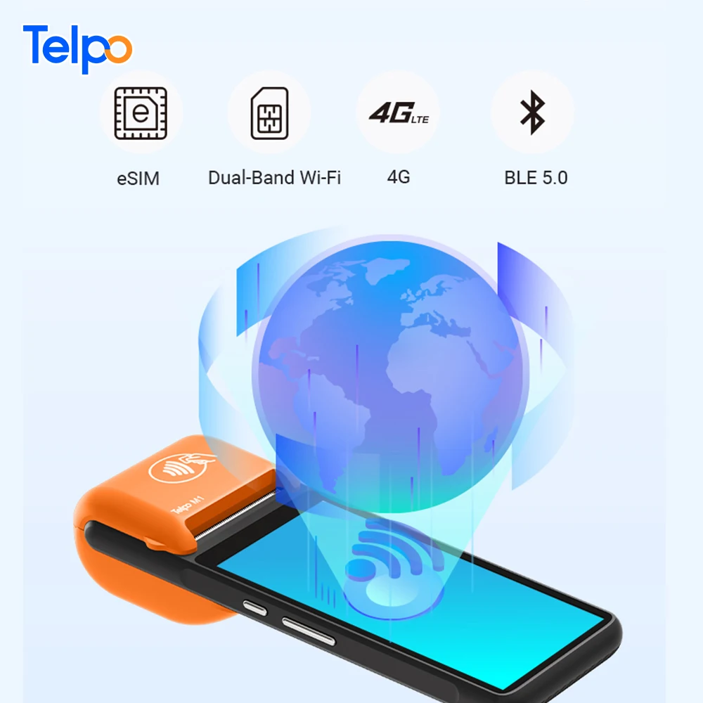 Telpo 5G WIFI 2d Сканер штрих-кода Qr Платное устройство Сенсорный экран Система Pos