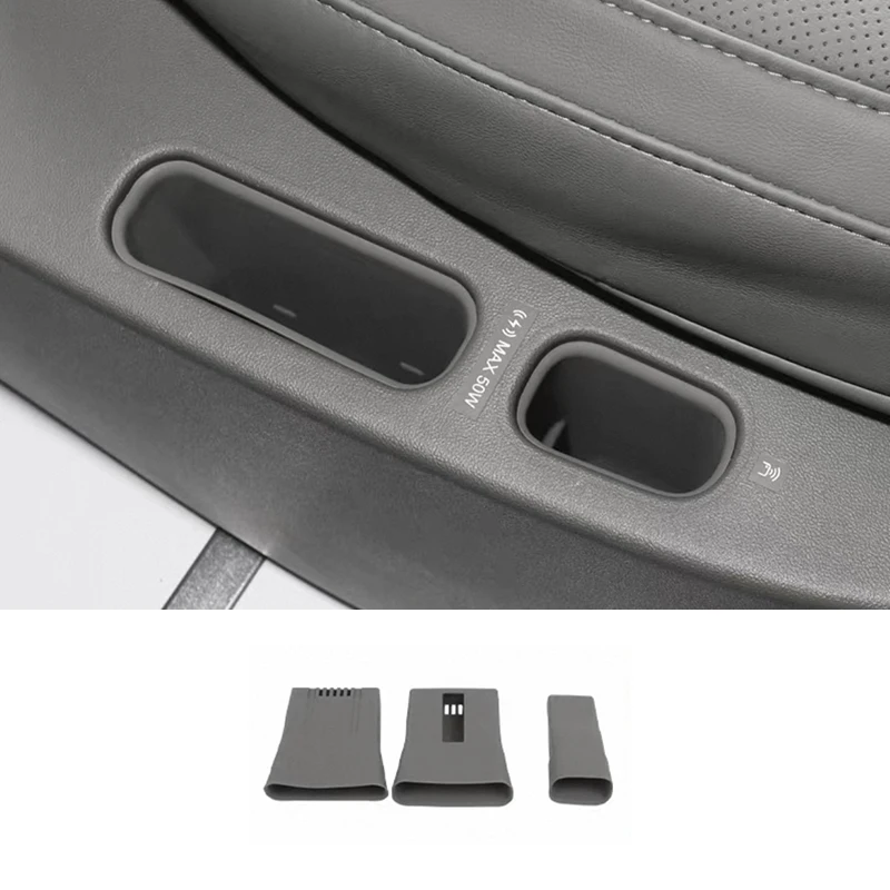 

Для DENZA N9 2025, второй ряд сидений, боковой слот для телефона, защитные накладки для беспроводной зарядки, аксессуары для внутреннего хранения