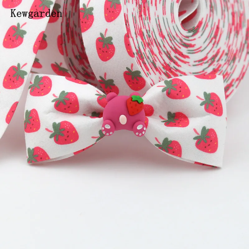 

Kewgarden Printed Fruit Ribbons 1.5" 1" 10mm 25mm 38mm DIY Hair Bows Collar Accessories Handmade Tape Make Materials 11 Yards