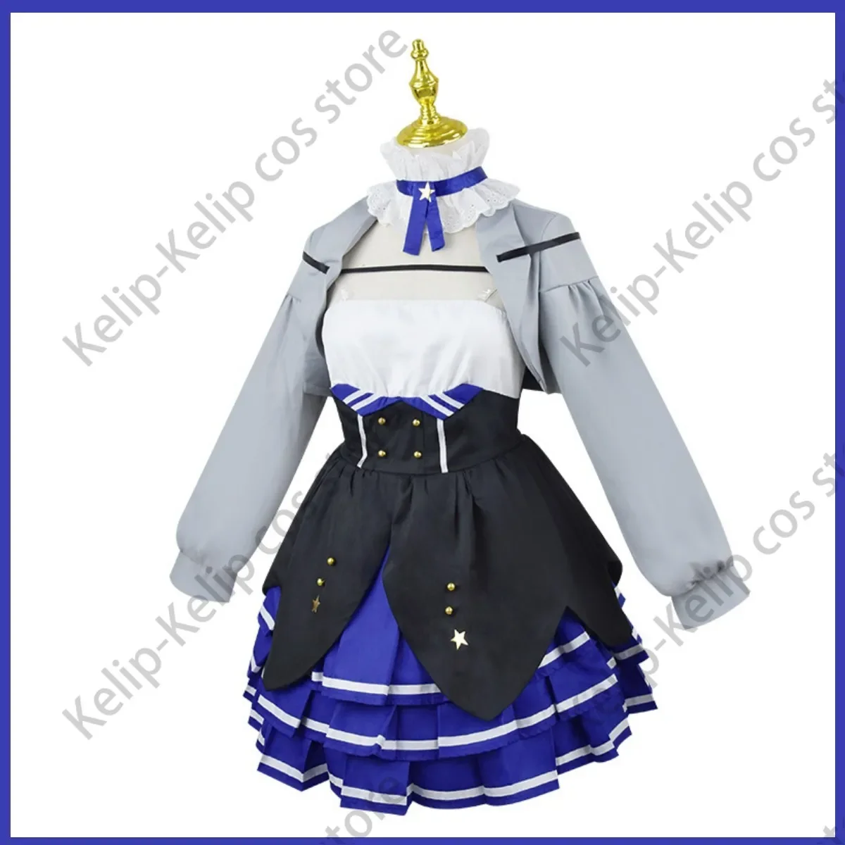 Аниме виртуальный YouTuber Dokibird Косплей Костюм VTuber Ретро Doki JK Униформа платье пальто