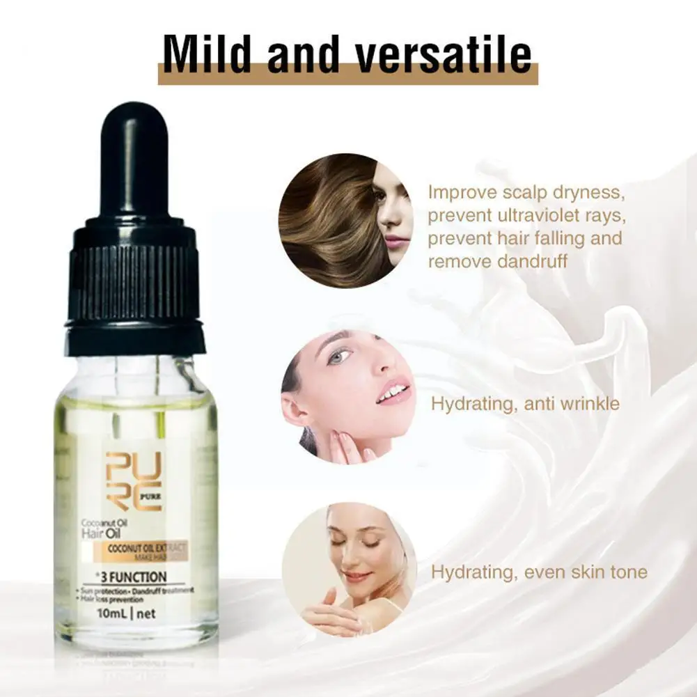 

10ml Coconut Oilimprove Dry Scalp Hair Growth Essential Hair Easy Oil Male Female Carry And Nursing To Both Care N2i7