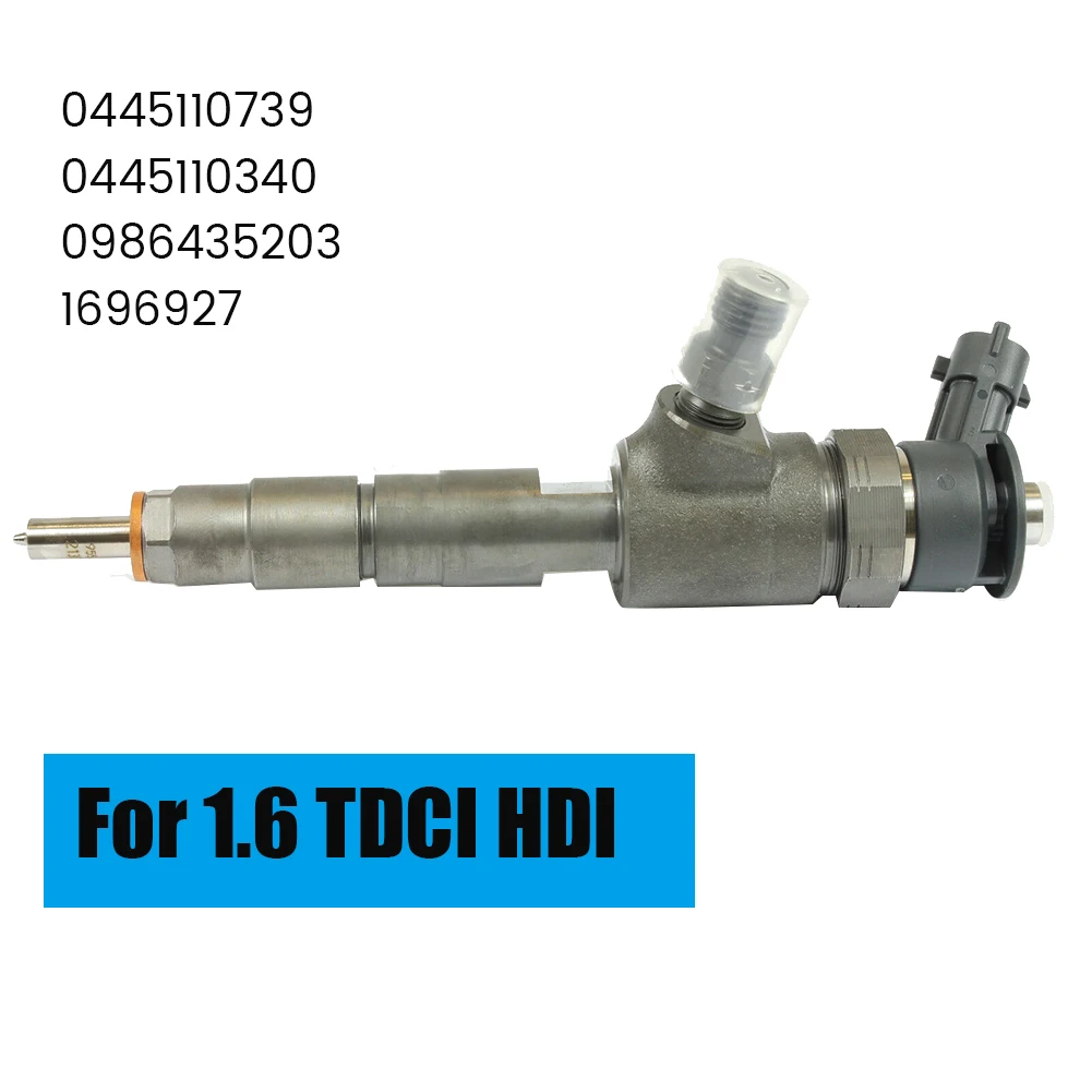 

New 0445110340 0445110739 Diesel Common Rail Fuel Injector for Peugeot Citroen Ford Fiat 1.6 TDCI HDI