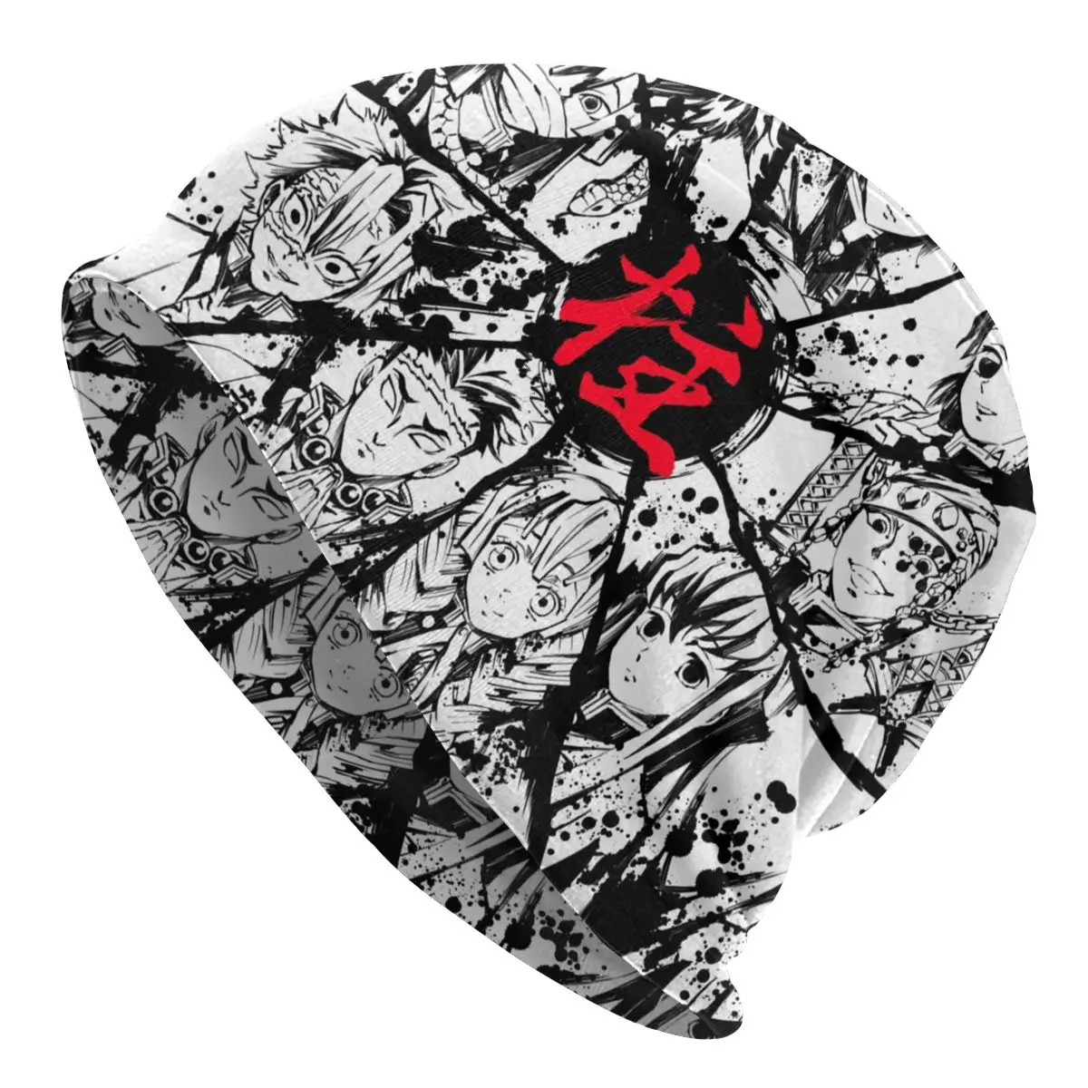 

Зимняя теплая шапка унисекс, женские вязаные шапки в стиле хип-хоп, Шапка-бини с рассекающим демонов манга, уличная Шапка-бини Kimetsu No Yaiba, шапк...