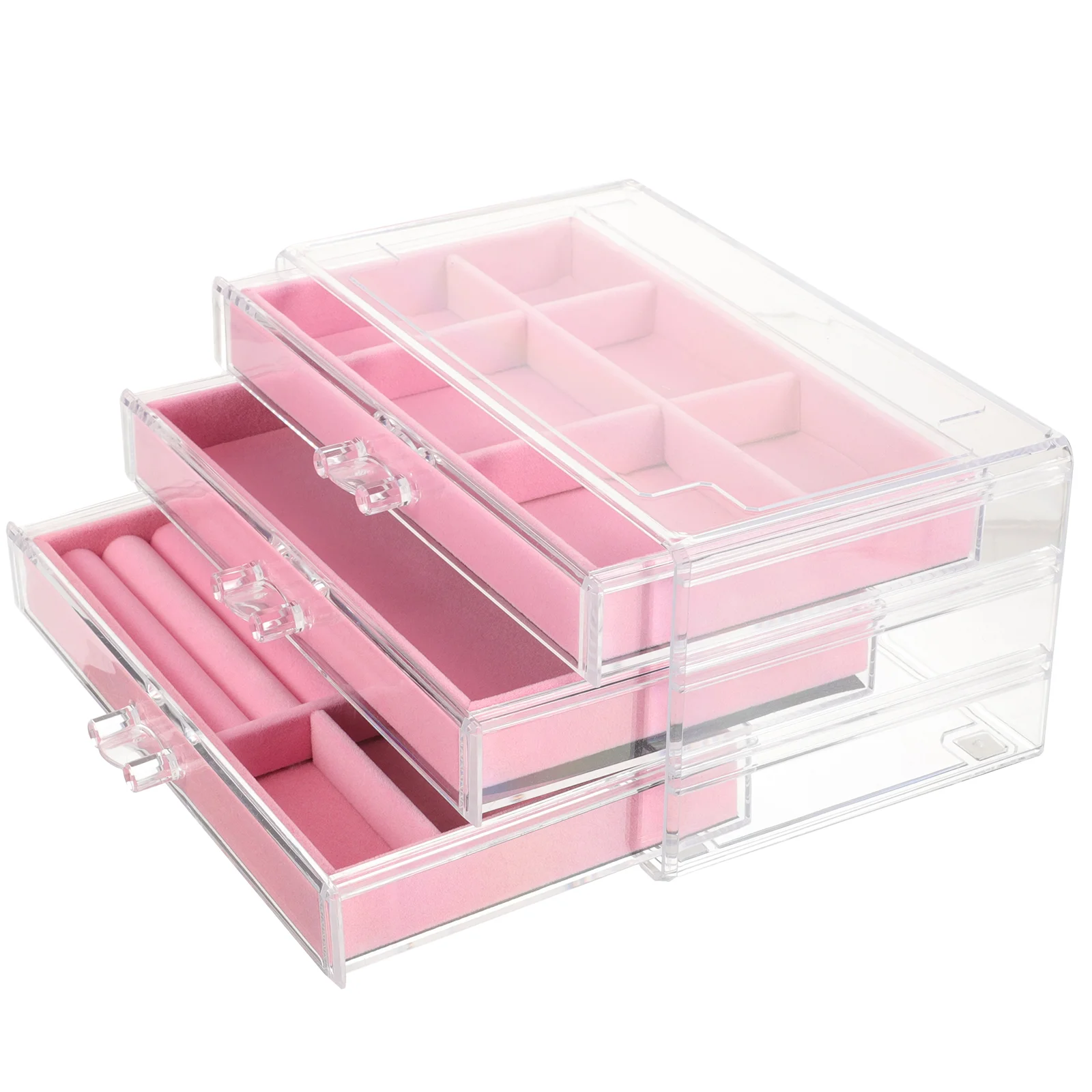 

1 Set Mini Storage Cabinet Transparent Drawer Storage Box Makeup Sundries Holder