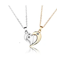 magnetic heart couple necklace for women valentines day sweater chain pendant necklaces for lovers wedding party gift jewelry