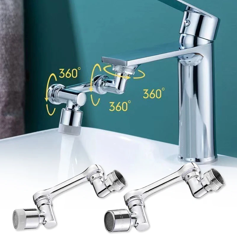 

1080 Degree Swivel Foldable Kitchen Sink Universal Faucet Extender 2 Water Flow Modes Robotic Arm Water Filter Sink Fittings