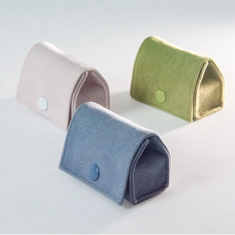 Women Girl Portable Velvet Button Ring Bracelet Bag Jewelry Bag Wrapping Flannel Bag Storage Pouch Brand New