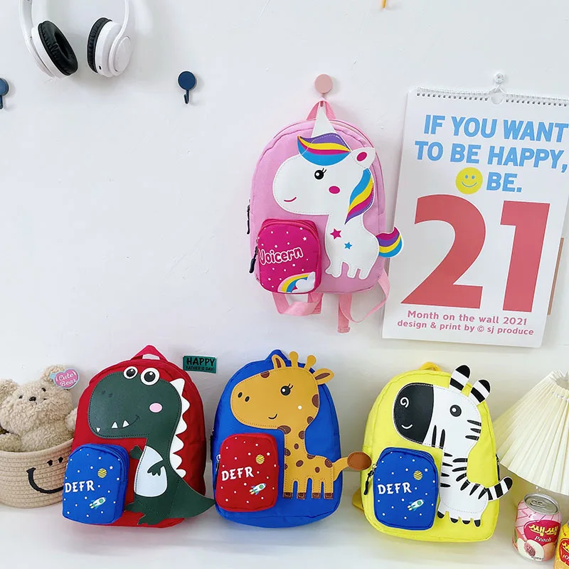 Baby Backpack Boys Girls Cute Animals Zebra Unicorn Children Cartoon Toy Snack Storage Bag Kids Kindergarten Schoolbag New 2022