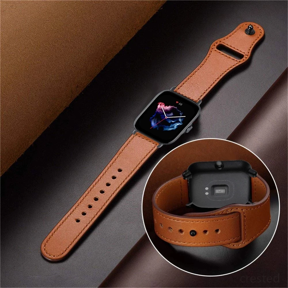 

20mm/22mm Watch band For Amazfit GTS/2/2e/GTS2 Mini/GTR 42mm/47mm/GTR2/2e/stratos 2/3 Sport leather Bracelet Amazfit bip strap