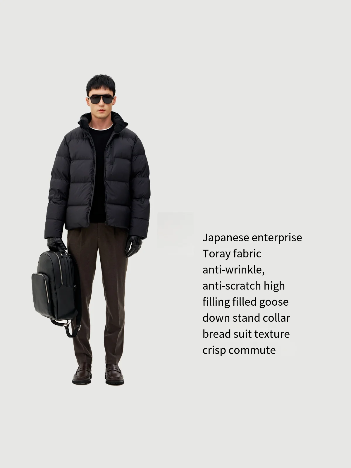 Зимняя Мужская Утепленная куртка Bal Series с воротником-стойкой из белого гусиного