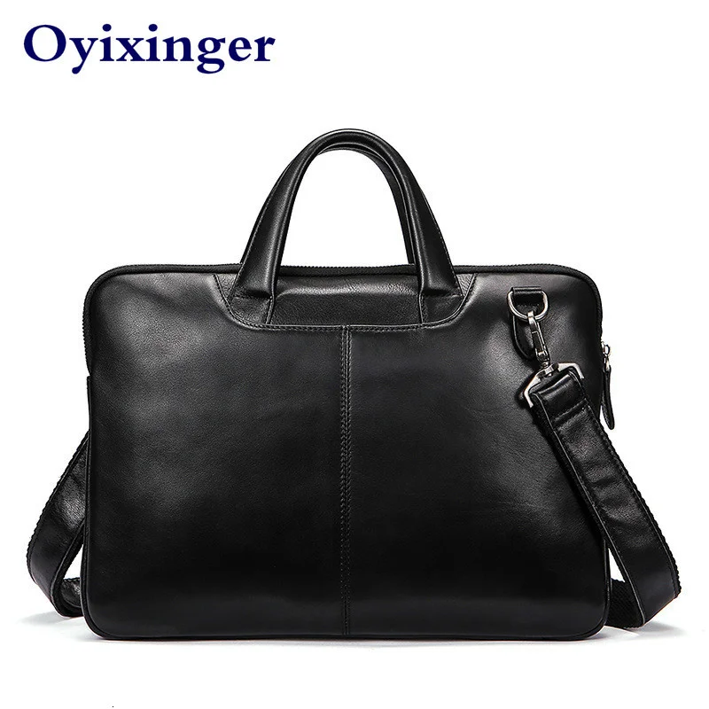 High Quality Men Briefcases Bag Business Men's Laptop Bag Genuine Leather Briefcase Men Leather Briefcases Male Bolso Hombre New