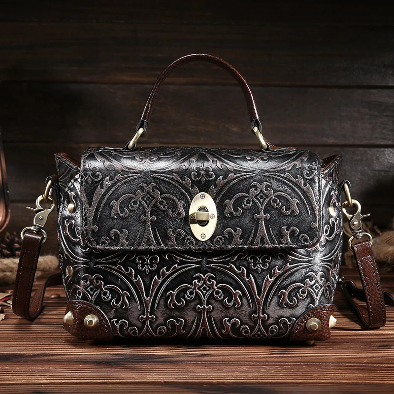 

EUMOAN New vintage hand - brushed top layer cowhide shoulder Bag leather handbag casual simple messenger bag