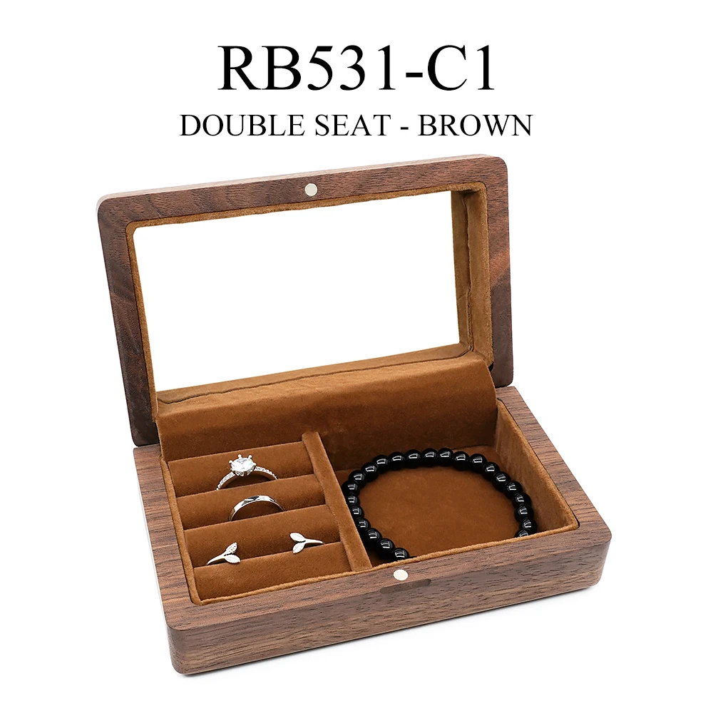 

Дорожная деревянная коробка в стиле ретро, деревянный чехол для упаковки ювелирных изделий, свадебное кольцо, ожерелье, браслет, органайзер для женщин и мужчин, Подарочная коробка для пар