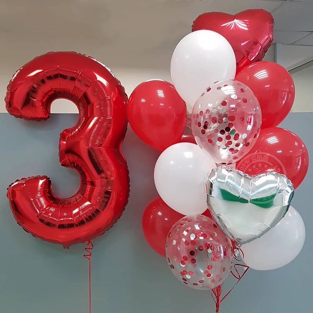 16/32/40inch Big Number Birthday Balloons Rose Number 0-9 Foil Balloon Birthday Wedding Party Decorations Baby Shower Decoration images - 1
