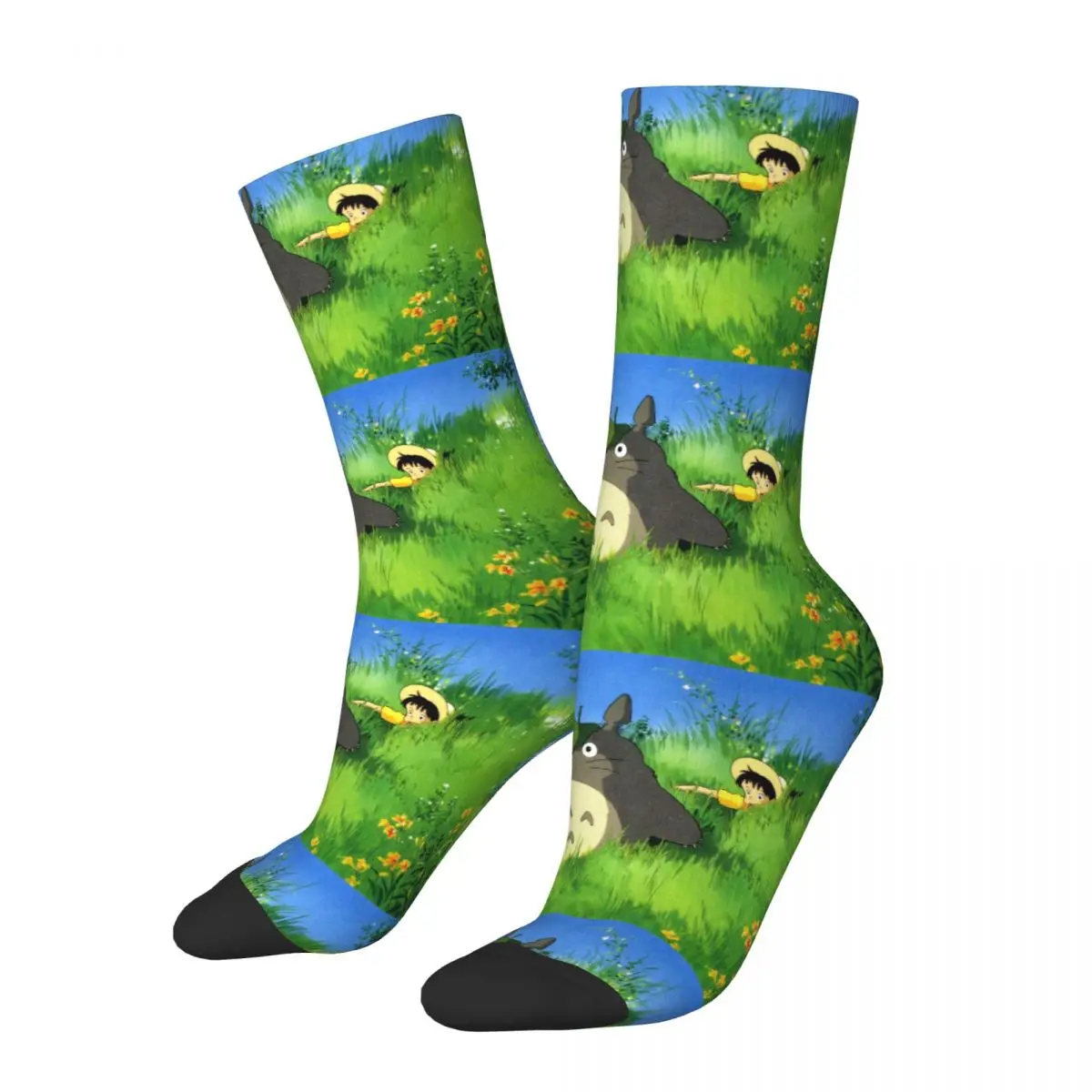 

Funny Happy Sock for Men My Neighbor Vintage Totoro Anime Quality Pattern Printed Crew Sock Casual Gift