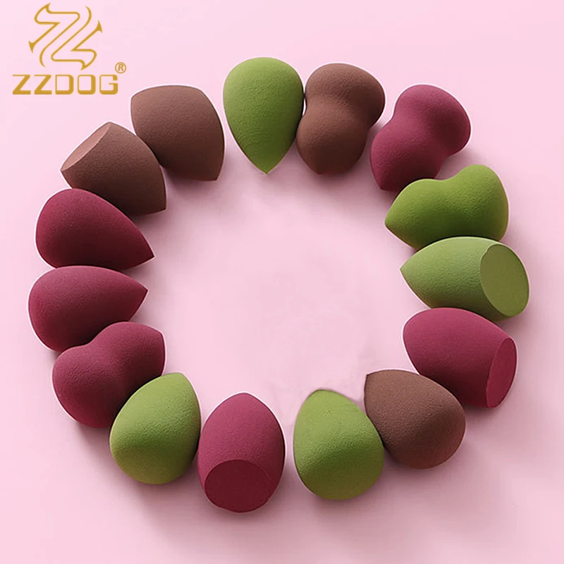 

ZZDOG 1Pcs Soft Beauty Egg Make Up Tool Powder Puff Can Be Used Wet Or Dry Drop Gourd Miter Foundation Cosmetic Sponge Blending