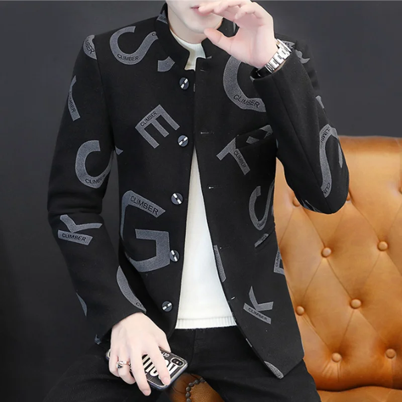 

High-quality Blazer Men's Fleece and Thickening High-end Simple and Elegant Fashion Business Casual Gentleman's Dress Coat