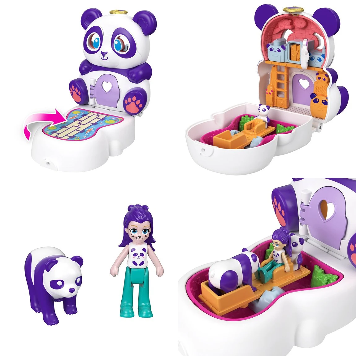 

Polly Pocket Flip&Find Flip Discover Eight Treasure Boxes Cartoon Sloth Dolls Accessories Girls Play House Toys Holiday Gifts
