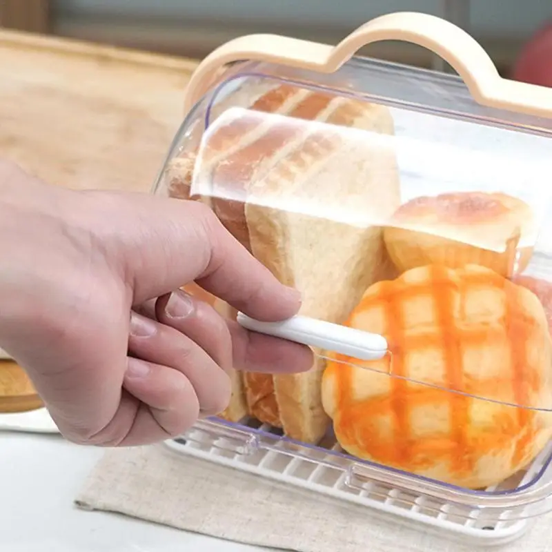 

Bread Box With Handle For Countertop Muffins Rolls Bagel Kitchen Bread Box Transparent Bread Storage Container Organization