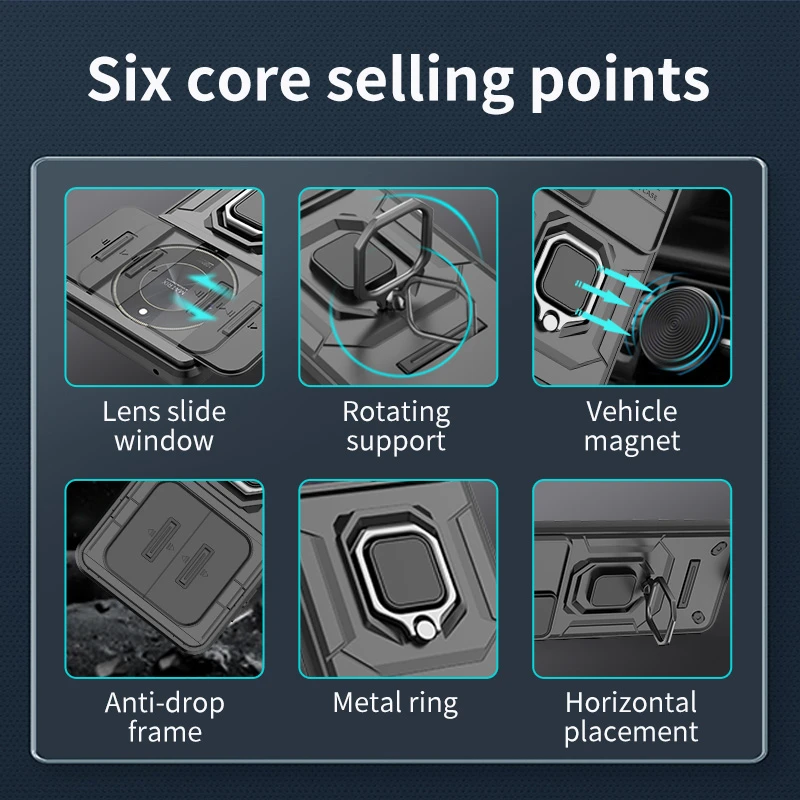 Чехол для Honor Magic 6 Lite чехол Capas противоударный с кольцом-держателем камеры Fundas Huawei