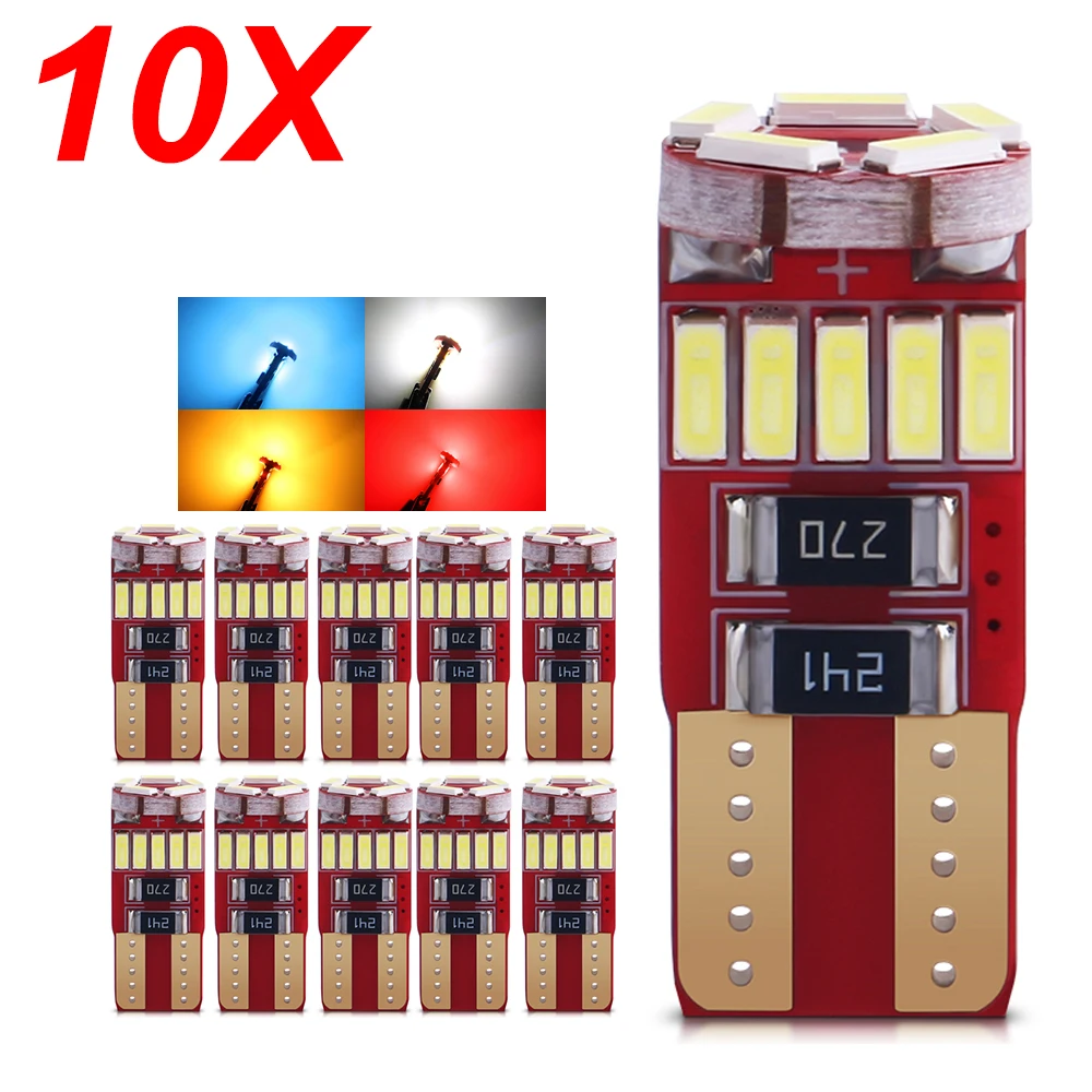10x W5W T10 LED CANBUS No Error 5W5 168 12 В 800 лм Супер яркий салон автомобиля Боковой фонарь 194 4014