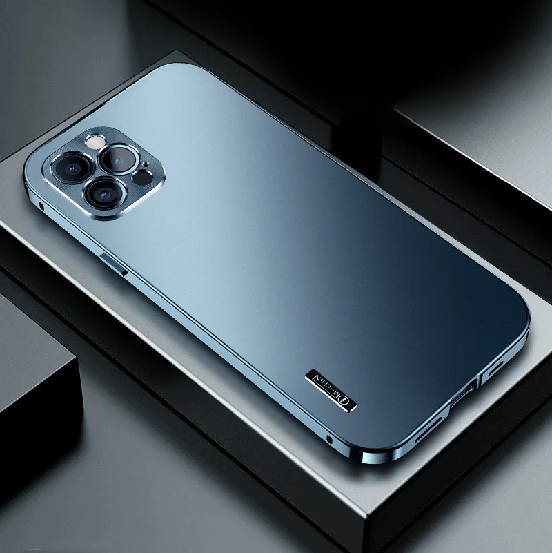 

Металлическая рамка Защита объектива для IPhone 11 12 13 Pro Max алюминиевый чехол для телефона Магнитная поглощающая матовая полноразмерная задняя...