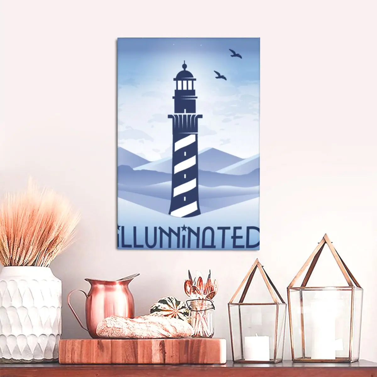 Маяк Llluminated-Love ручная тонировка абстрактная масляная живопись на холсте большой