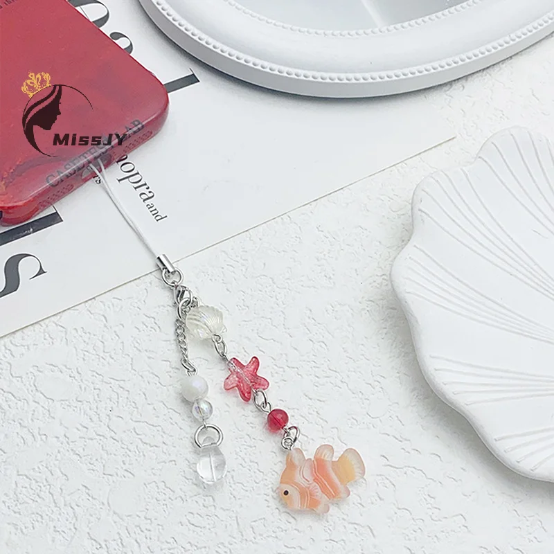 Подвеска для телефона в виде рыбьей морской звезды ракушки мультяшный брелок