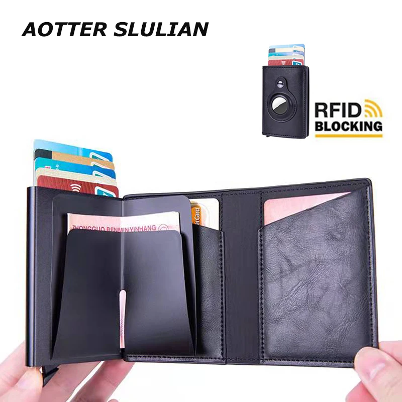 

New Casual RFID Card Wallet For Men Women Business Protable Bank ID Credit purse Small Coin Pocket Fashion Aluminum Passport Box