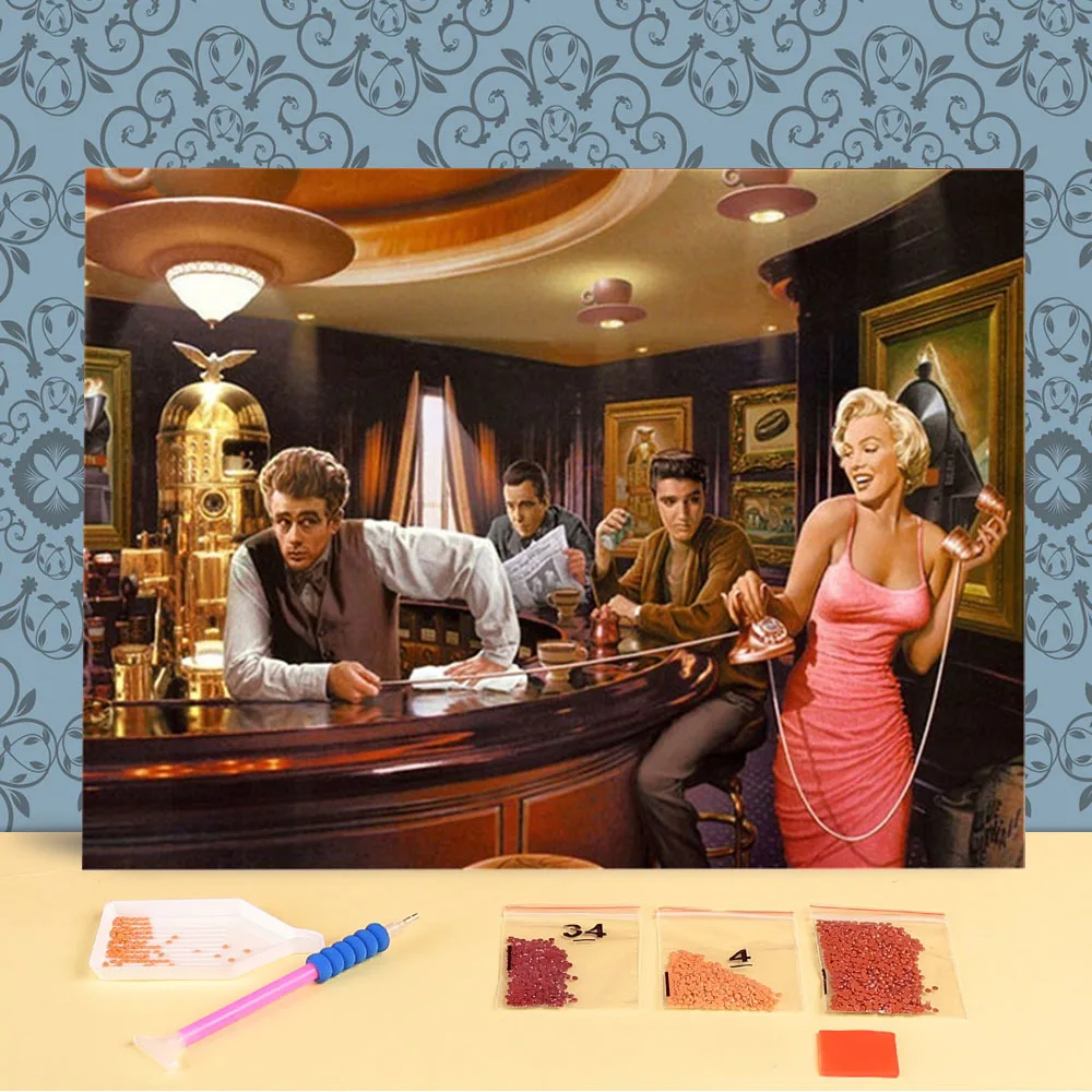 

Marilyn Monroe Elvis Famous Star DIY Full Diamond Embroidery Diamond Painting Diamond Mosaic Set Christmas Gift Painting