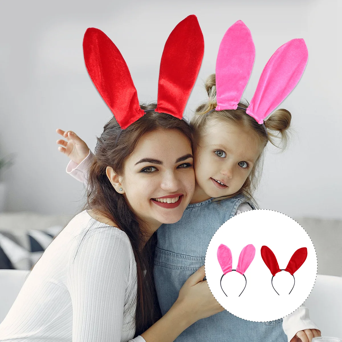 

2 Pcs Bunny Ear Headband Performance Hairband Stylish Hoops Accessories Long Rabbit Cloth Miss Headbands Women