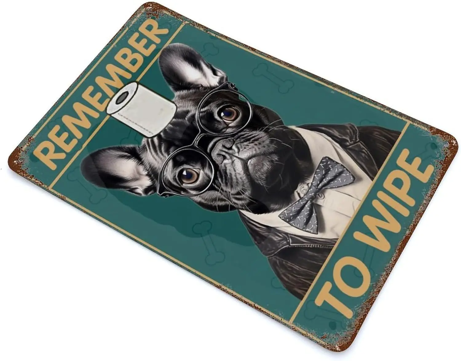 Металлический жестяной ретро-плакат с французским бульдогом таблички надписями