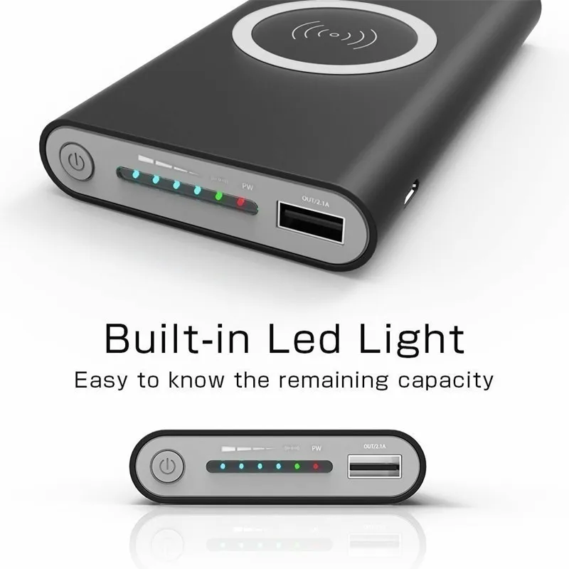 power bank 30000mah wireless portable charging 2 usb phone external battery charger poverbank for iphone and android free global shipping