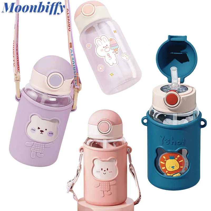 

Kids Water Bottle with Straw for School BPA Free Cartoon Leak Proof Mug Portable Cup Outdoor Travel Drinking Tumbler Kids Cup