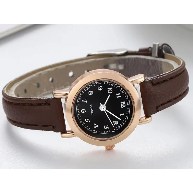 

Quartz Watches For Women's Leather Watch Strap Fashionable Simple Fresh Leisure Student Art Cute Girl Quartz Watches