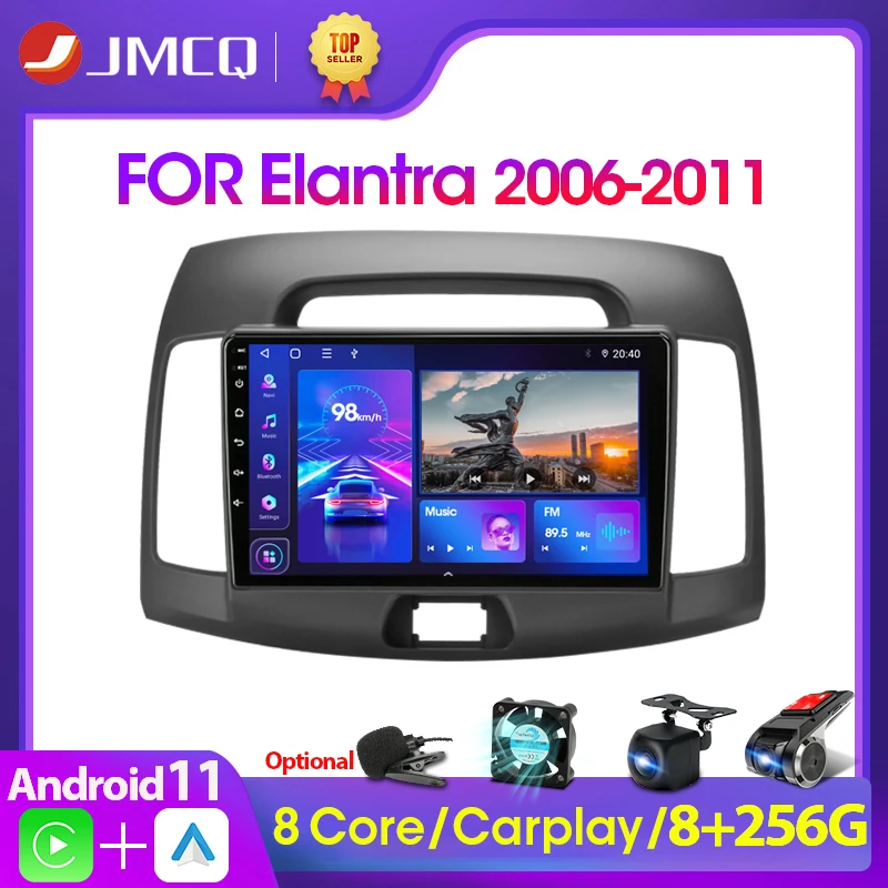 JMCQ Android 11 2Din 4G Car Radio Multimedia Video Player for Hyundai Elantra 4 HD 2006-2012 Navigation GPS Auto Stereo Carplay
