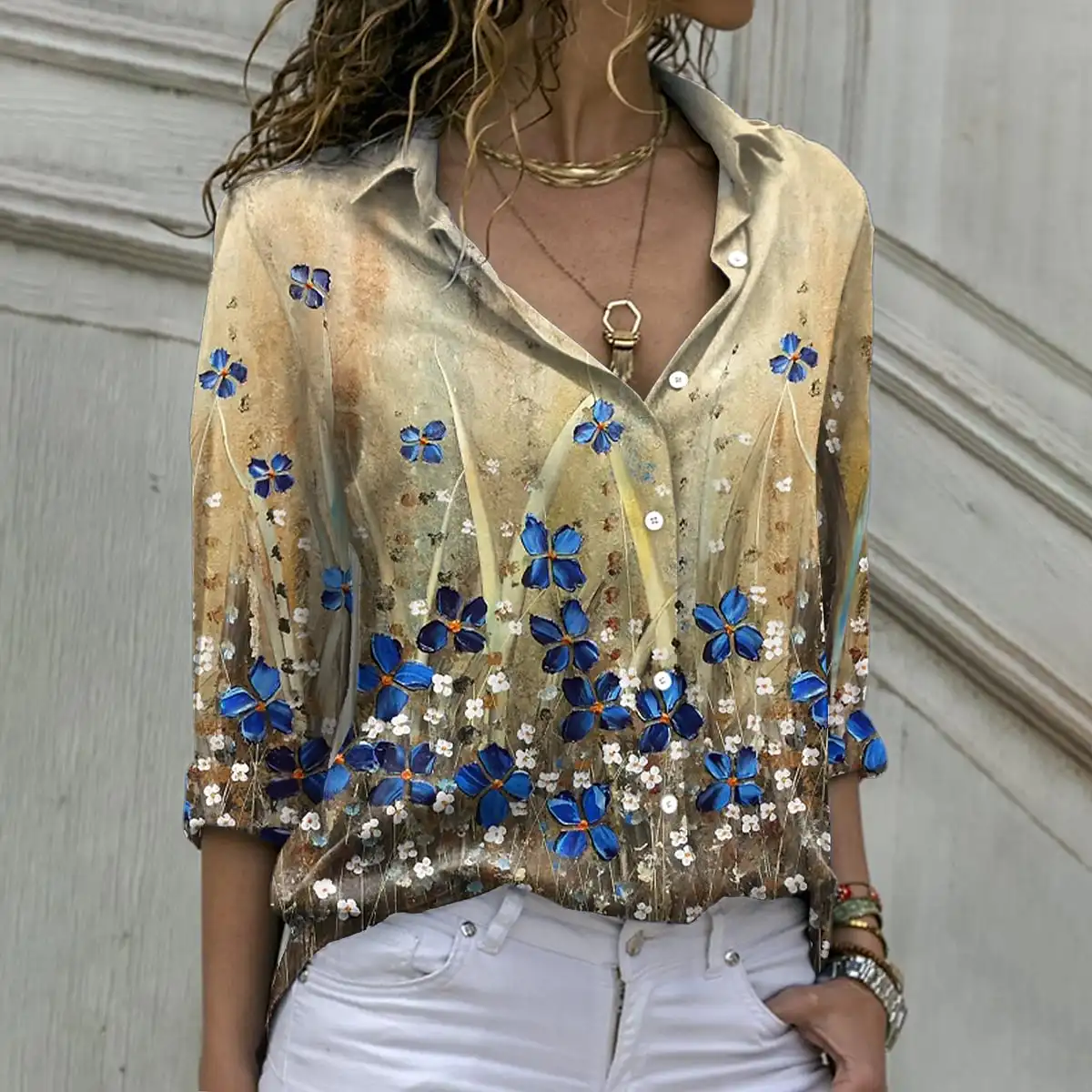 

Elegant Loose Shirt Women Casual Women Shirts Temperament Long Sleeve Women Shirts