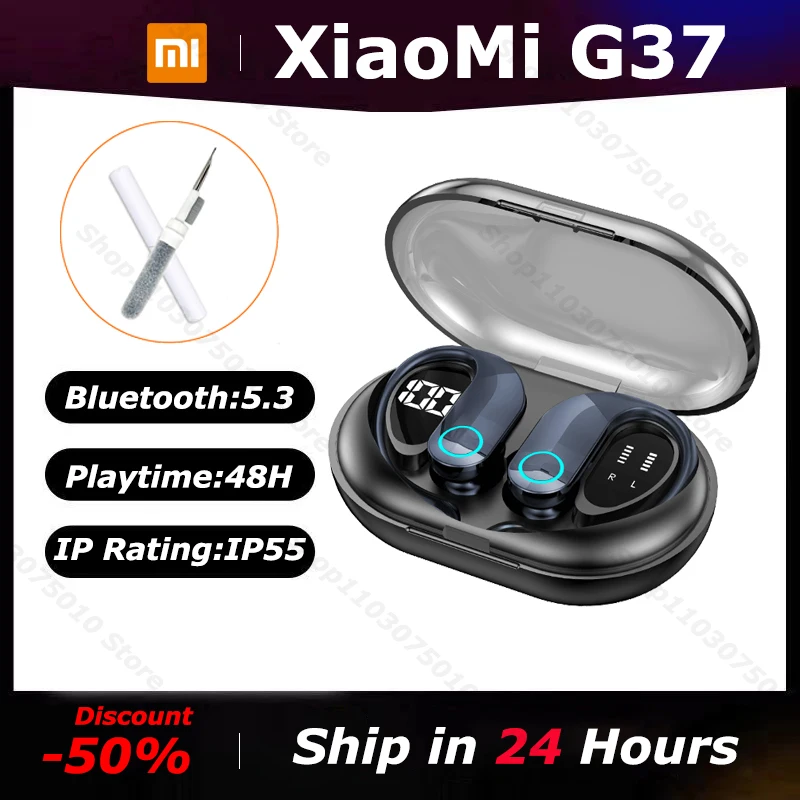 

XIAOMI MIJIA G37 TWS Bluetooth Wireless Sport Headphone Touch Control HiFI Stereo Waterproof Earphones EarHook Headset With Mic