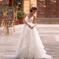 grace spaghetti straps wedding dresses 2022 vestidos de novia waist back hollow design sexy bridal gowns simple bridal gown
