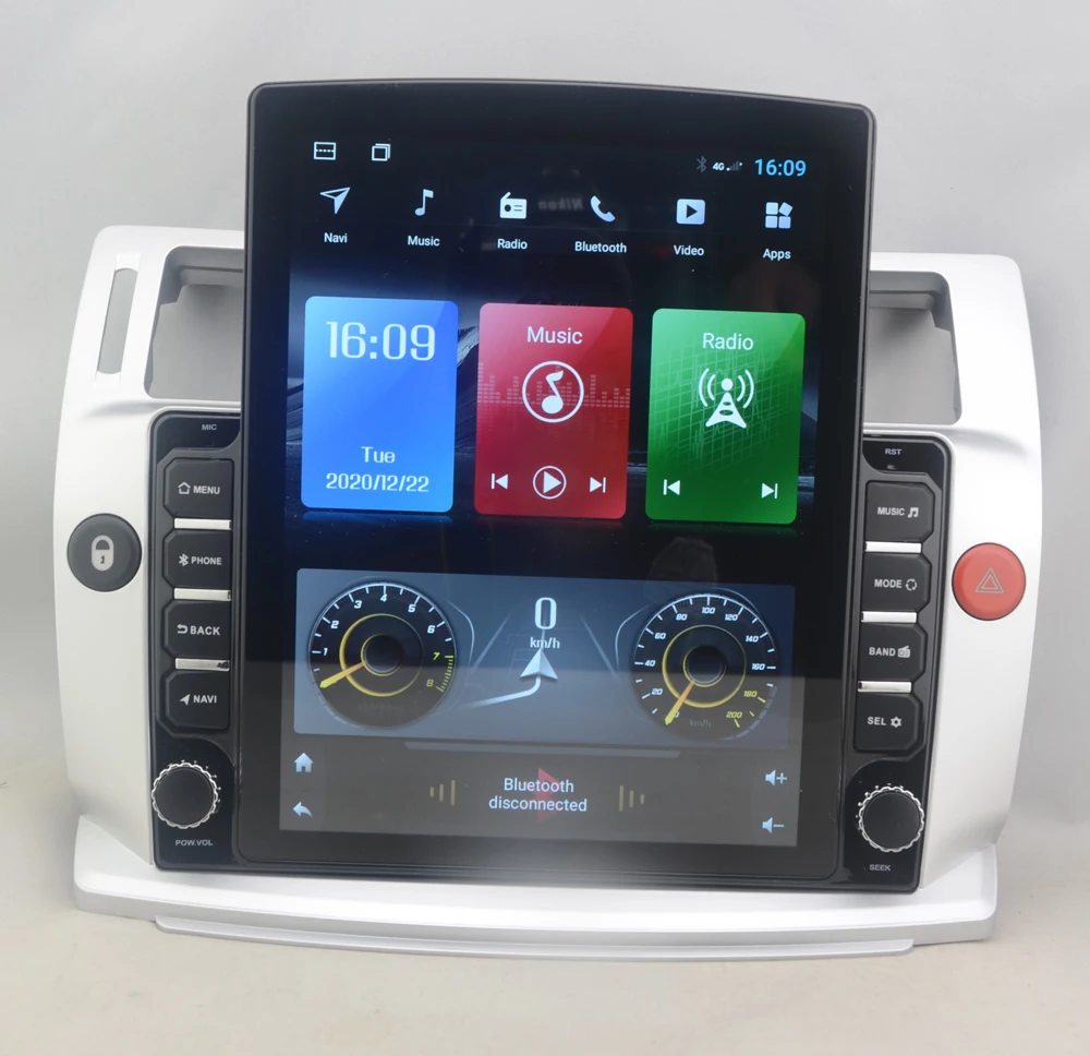 

9.7" octa core tesla style vertical screen Android 10 Car GPS Stereo player for Citroen C4 2004-2010