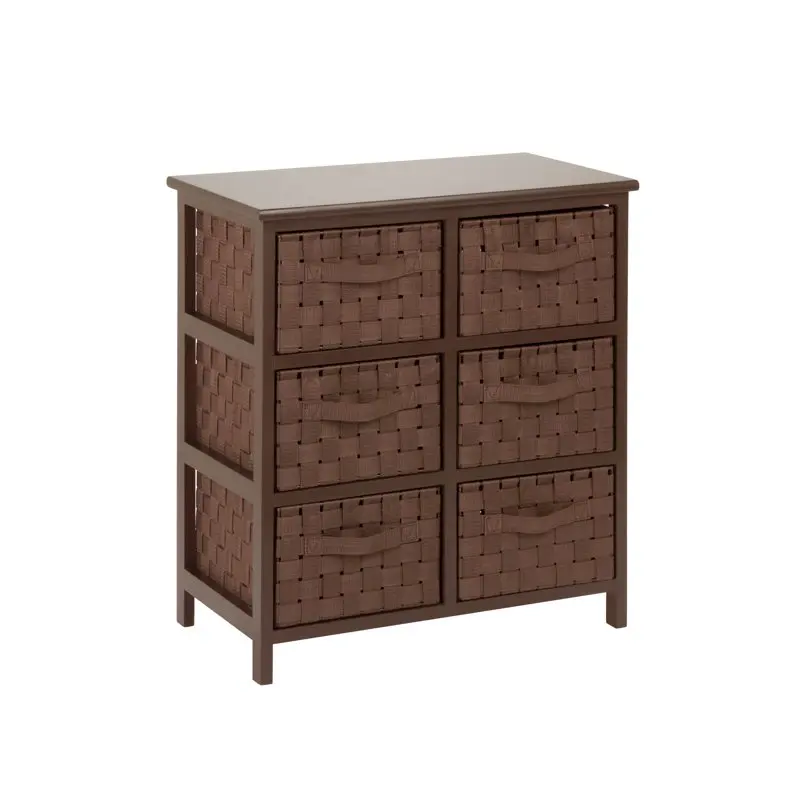 

Honey Can Do Woven strap 6 drawer chest-brn
