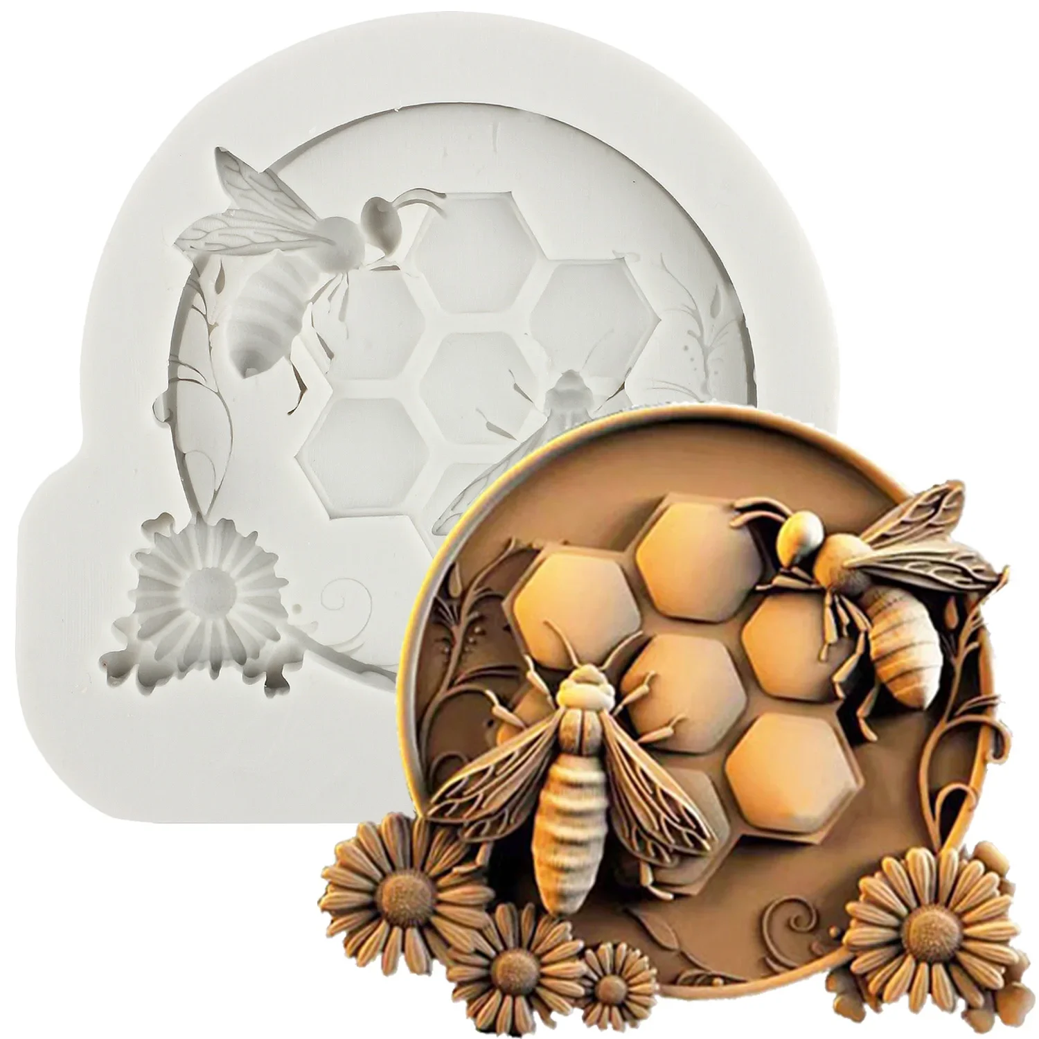 Пчела ячеистая помадка силиконовая фотография инструменты для украшения кексов