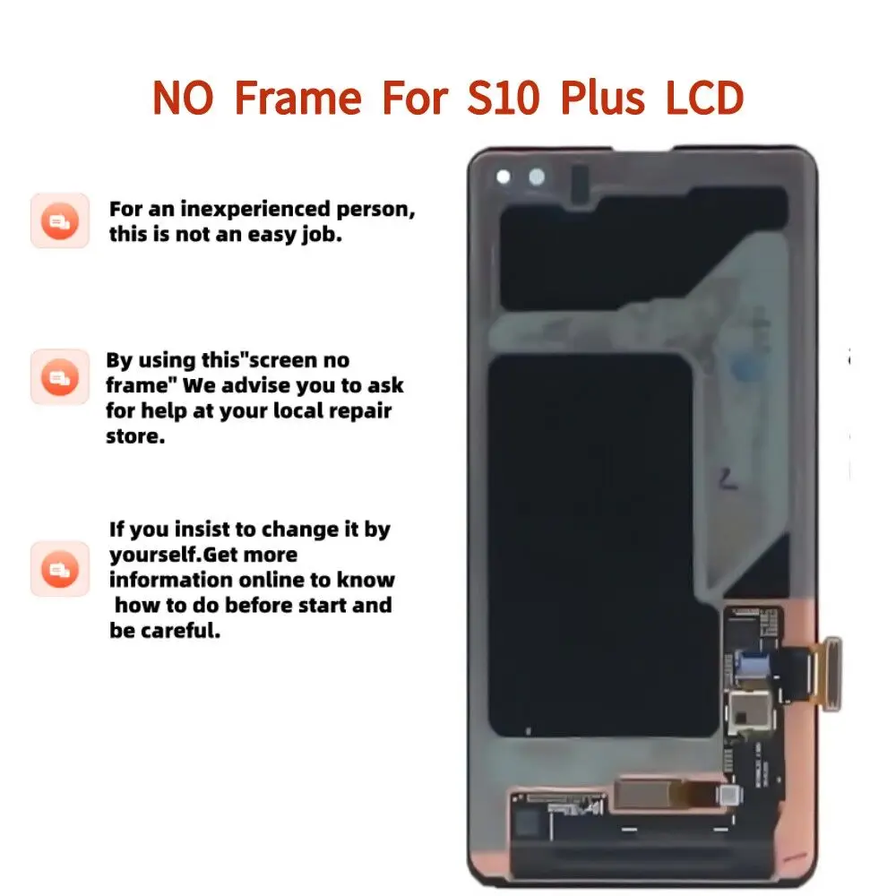 Tanie 100% Oryginalny 6.4 ''AMOLED LCD Do SAMSUNG Galaxy S10 Plus SM-G9750 G975F Wyświetlacz Dotykowy Digitizer Wymiana Z Kropkami