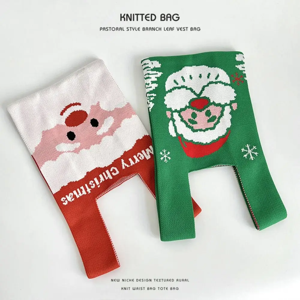 Простой рождественский подарок сумка на запястье с узлом для конфет шерстяная