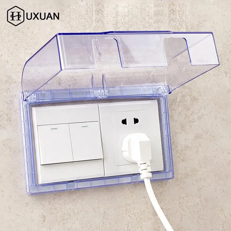 

Type 86/118 Heightened Waterproof Splash Box Bathroom Accessories Electrical Wall Socket Switch Protection Cover Transparent