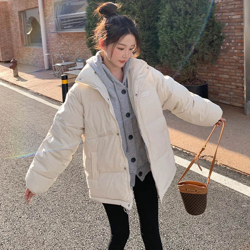 Autumn and Winter 2022 New Down Cotton-Padded Jacket for Female Students Short Bread Jacket Klein Blue Loose Cotton-Padded Coat
