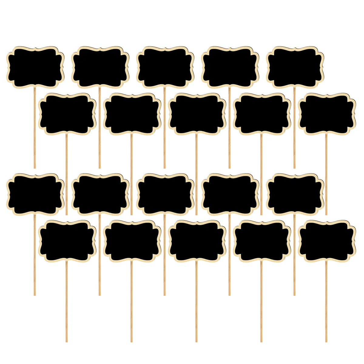 

20 Pcs Potted Outdoor Flower Planters Chalkboard Signs Bamboo Black Garden Makers
