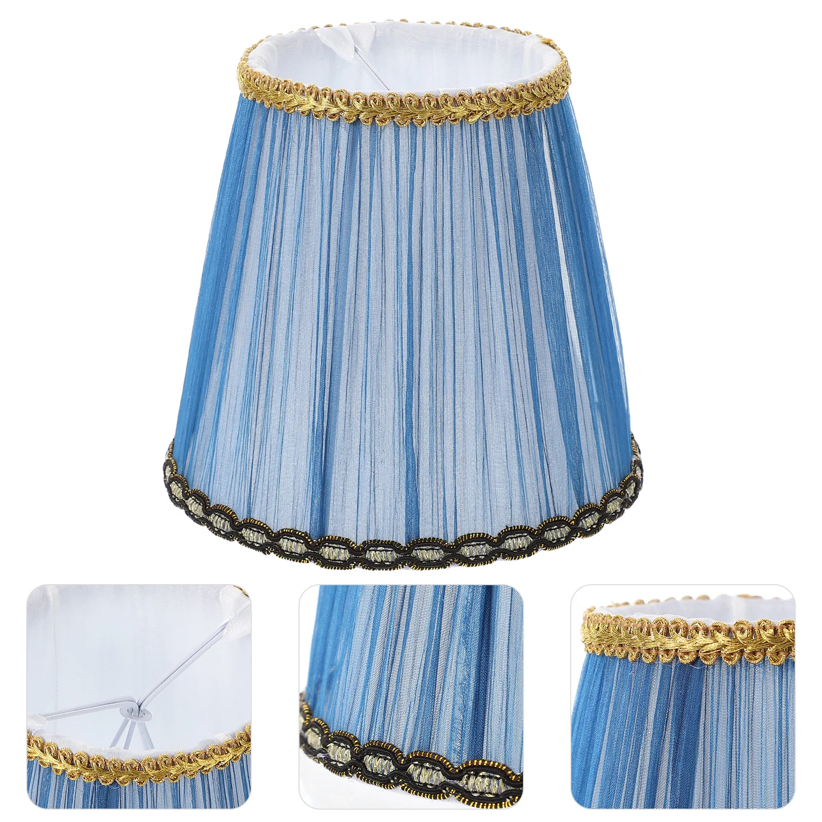 

Desk Lamp Clamped Bubble Fabric Lampshade Crystal Ceiling Lights Gauze Sconce Shades Cover