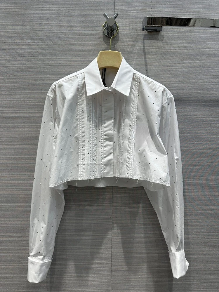 

Высококачественная мини-рубашка женская одежда для прямой трансляции маленькая Тяжелая промышленная Свободная рубашка с длинным рукавом