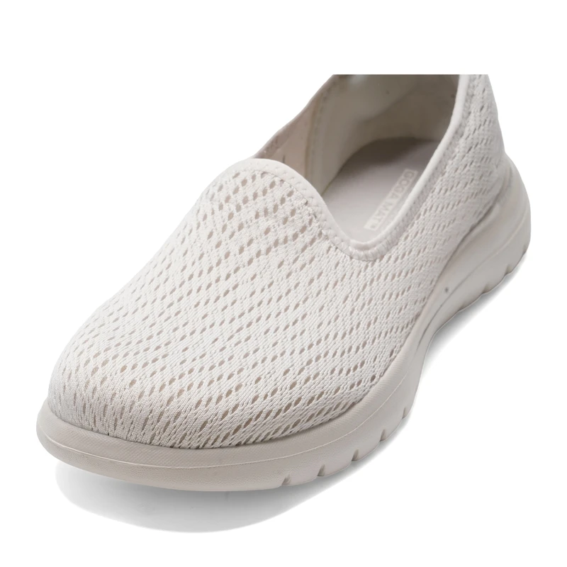 Фото Skechers 136505-NAT Женские вязаные лоферы без застежек, натурального цвета, удобные для ходьбы, повседневная обувь для города. №4